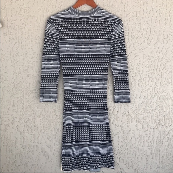 Free People Long Sleeve Fitted‎ Groovy Knit Stripe Sweater Dress - Picture 7 of 12